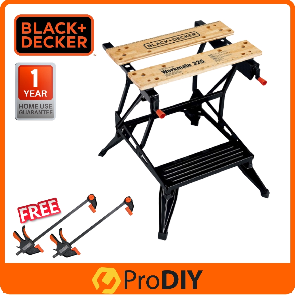 Black+Decker WM225 Workbench with One-Handed Clamp, 24 in