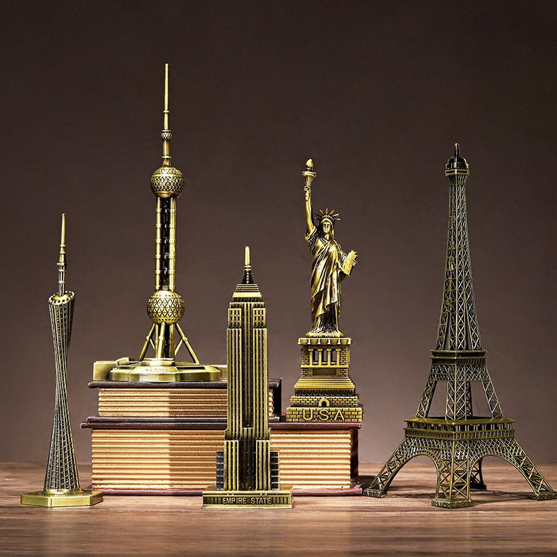 Architectural Model Landmark Wrought Iron Eiffel Tower Oriental Pearl ...