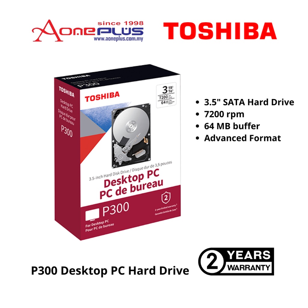 Disque Dur SATA Toshiba p300 High-Performance 1 To