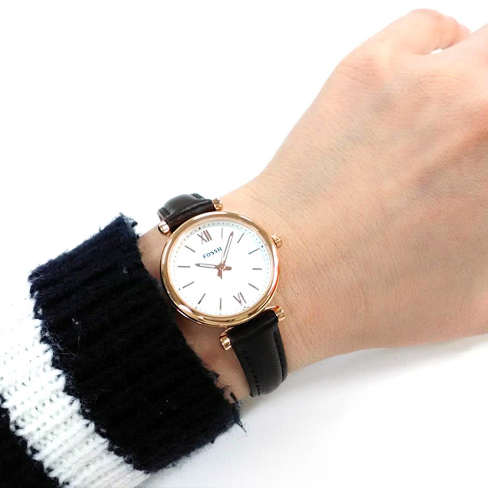 Fossil ES4472 Women s Quartz Carlie Mini Three Hand Brown Leather Strap Watch Shopee Malaysia