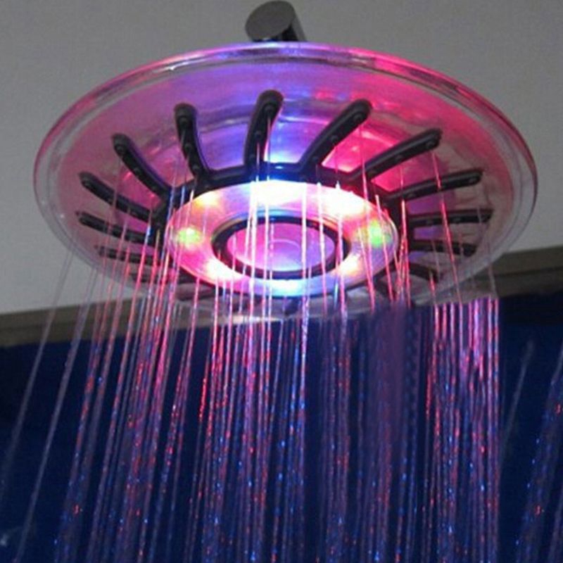 8\" Bathroom 7 Colors Automatic LED Light Changing Round Top Shower ...