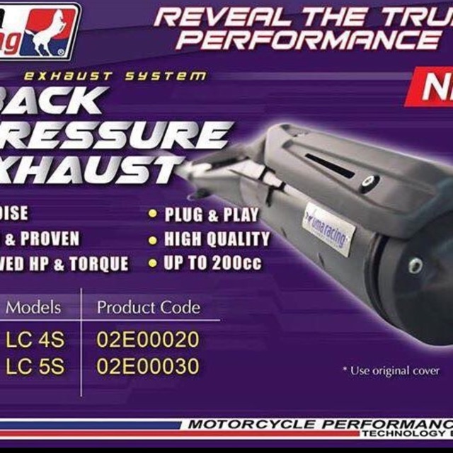 EXHAUST UMA RACING Y15 RS150 LC135 LC 135 RS 150 EXZOS EKZOS TRU PRESSURE BACK PRESSURE Shopee