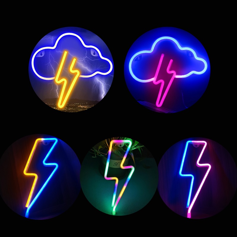 New Design Led Neon Sign / LED Lightning Blot Light Up Signs / Wall Decor Neon Lights Shopee