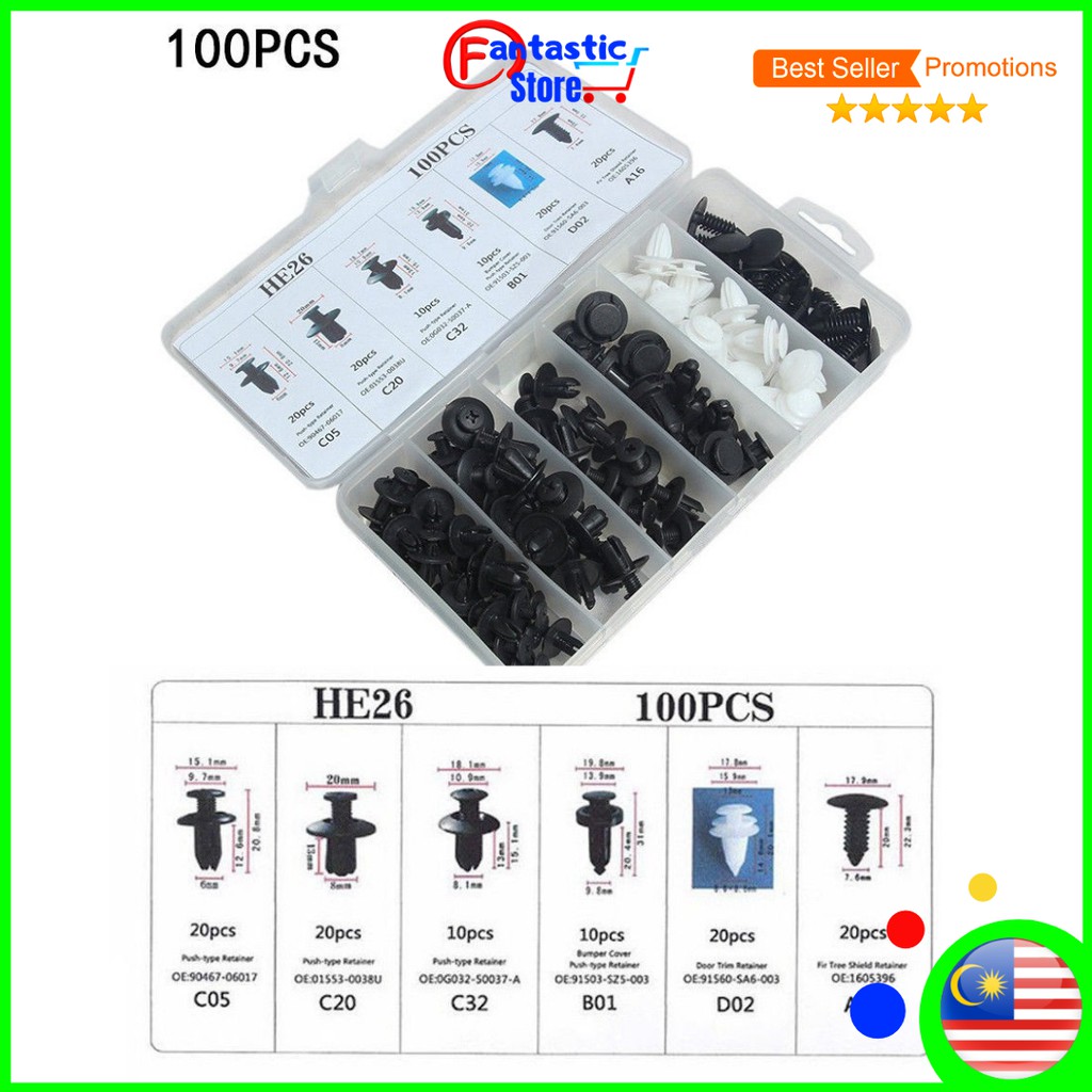 Car Door Trim Clip Fastener Vehicle Car Bumper Clips Retainer Rivet