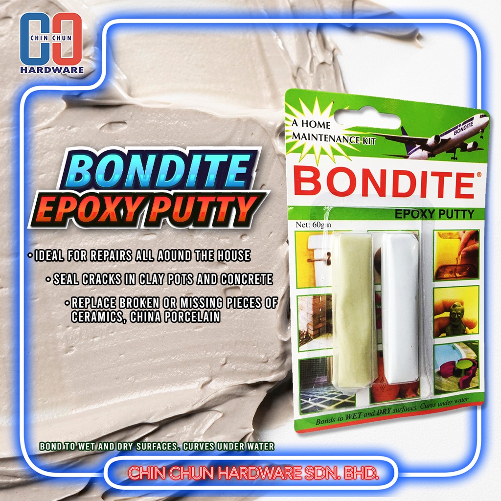 BONDITE EPOXY PUTTY HOME MAINENANCE KIT PUTTY GLUE 60GM