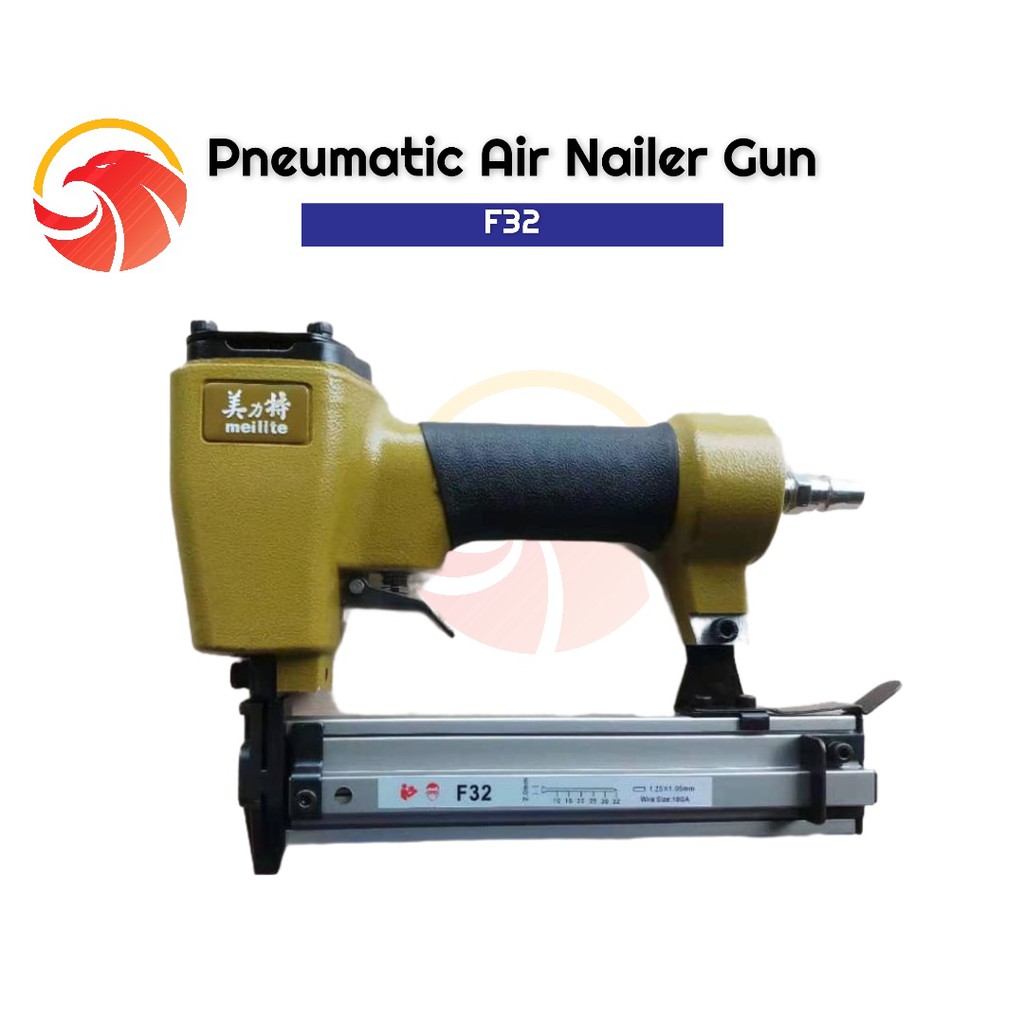 【Meilite】F32 Quality Pneumatic Air Nailer Nail Tacker Gun Tool Wood F