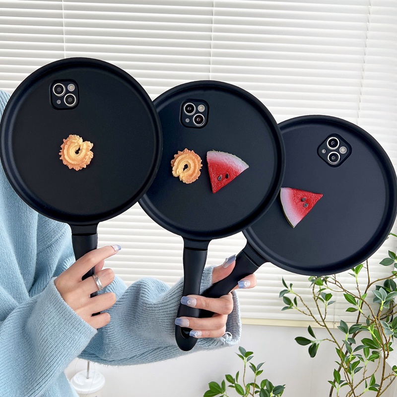 Funny 3D Frying Pan Case For iPhone 13 12 Pro Max 11 Pro X XR XS MAX