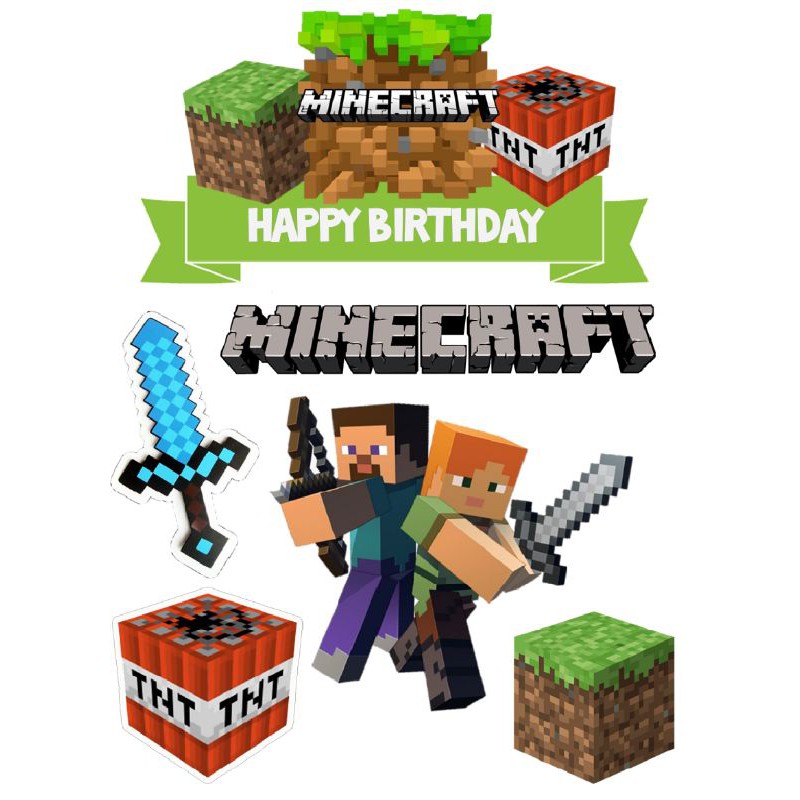 Minecraft Topper Cake Shopee Malaysia