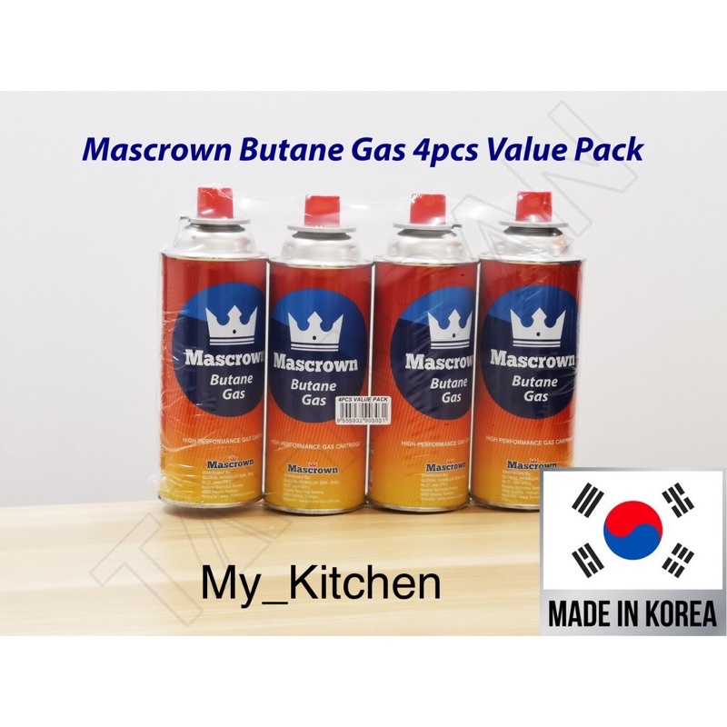 💯READY STOCK💯 Mascrown Butane Gas(BGAS)_4Btl Value Pack_BUTANE GAS