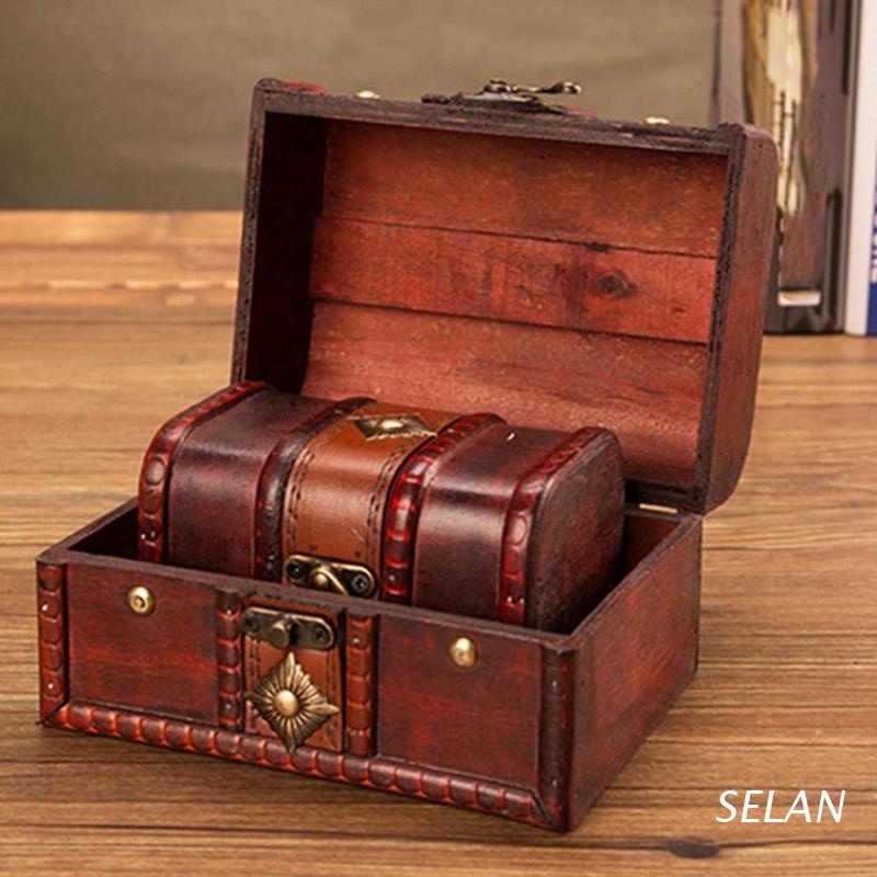 3-Set Small Wooden Treasure Chest Boxes With Flower Motifs, Decorative Vintage Style Trunks For Jewelry Keepsakes, Coin Collection, And Home Decor (3