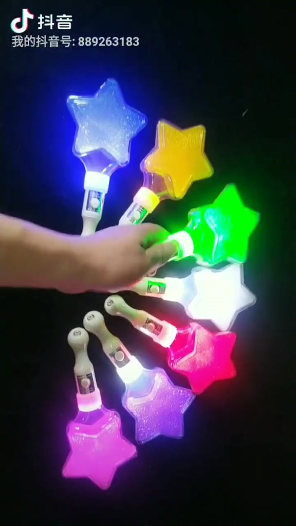 Multi Color Flashing LED Atomic Electric Raver Light Glow Stick Star ...