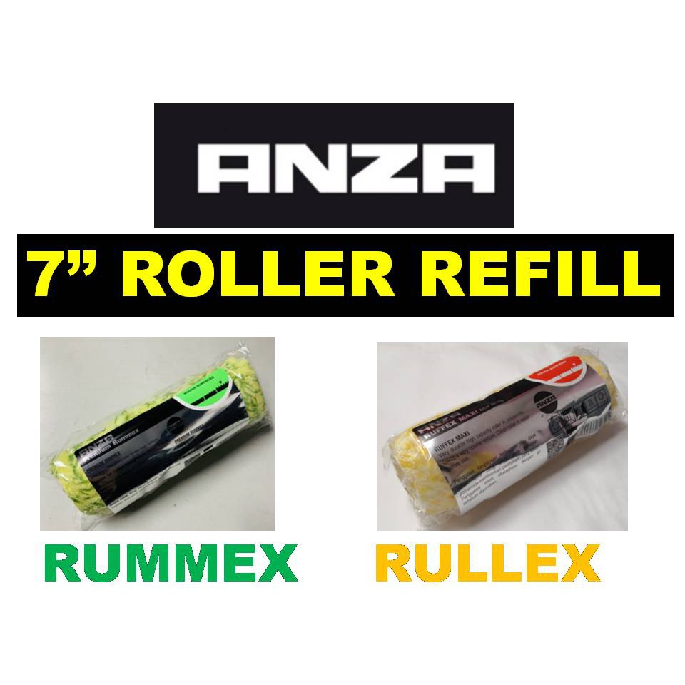 [100 ORIGINAL] 7" ANZA PREMIUM PAINT ROLLER REFILL BRUSH ROLLER RUMMEX