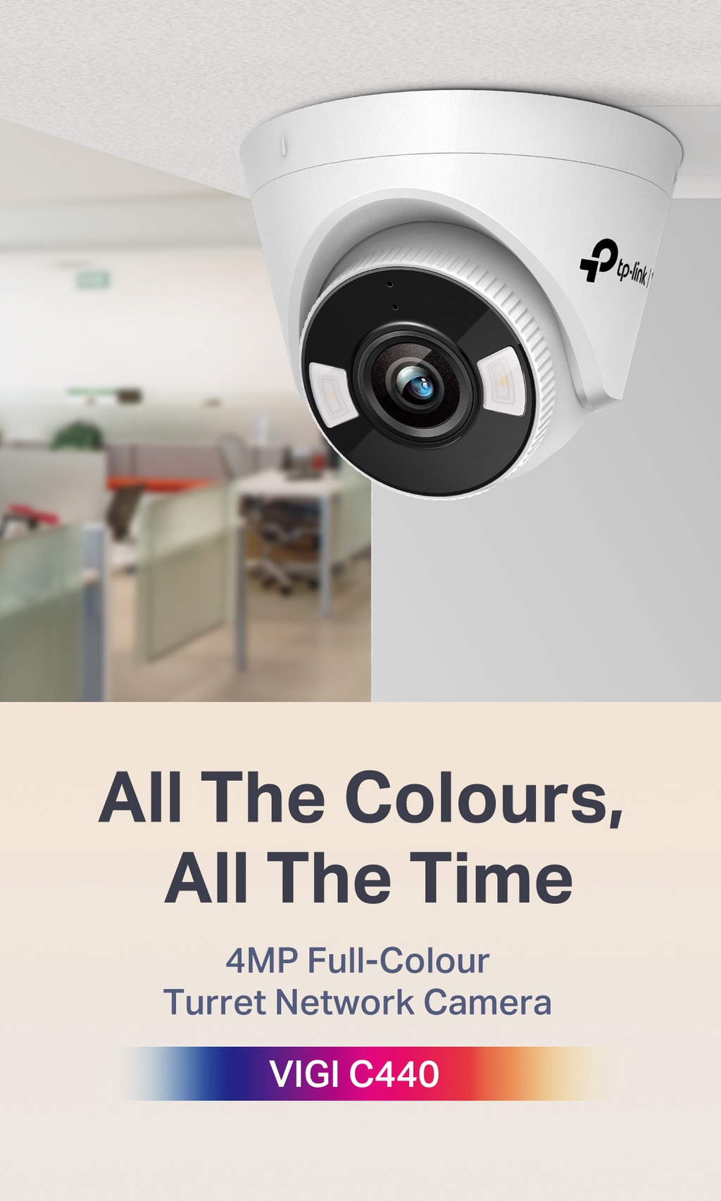 TP-Link 4MP VIGI C440 Full-Color Wi-Fi Ultra-High Definition Turret ...