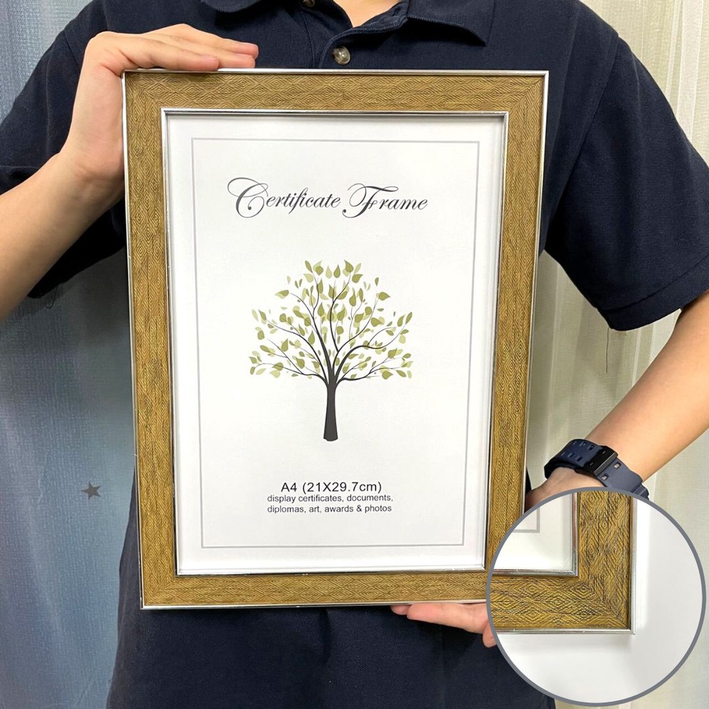 VCR A4 Certificate Document Photo Deco Frame Wood Texture Gift Display ...
