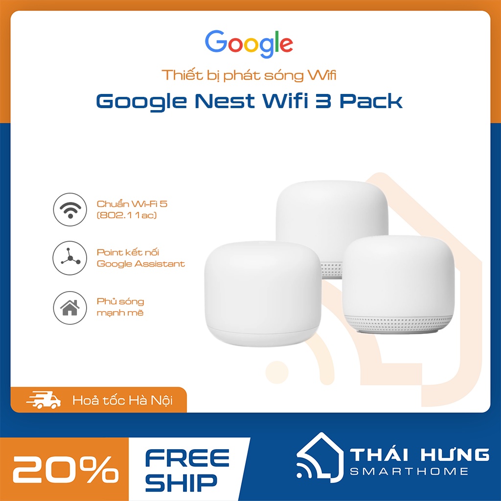 New generation Google Nest Wifi 3 pack (1 Router + 2 Point) Integrated ...
