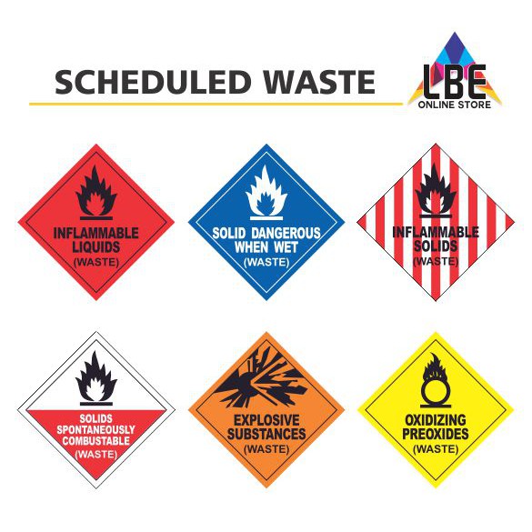 Safety Label - Scheduled Waste Sticker (100x100mm) | Shopee Malaysia