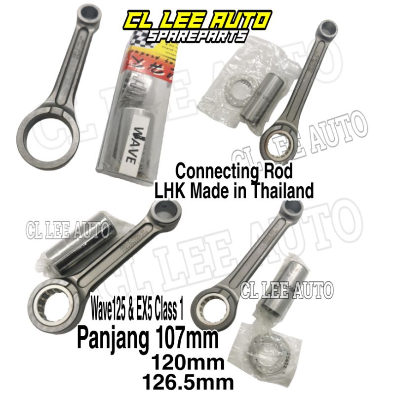 CONNECTING ROD LHK EX5 CLASS 1 WAVE125 Y15 LC135 PANJANG 100MM 105MM