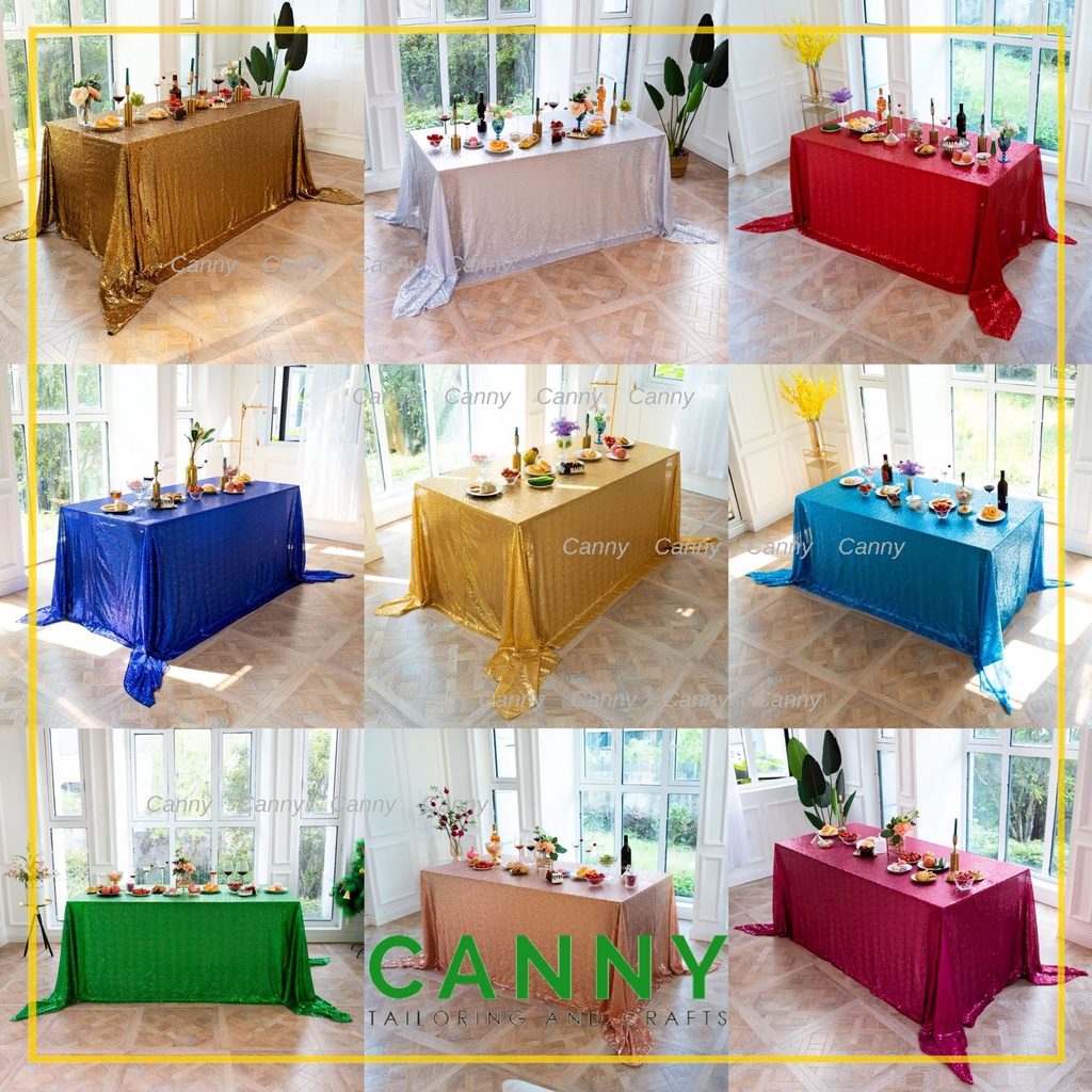SEQUIN FABRIC READY MADE TABLE CLOTH SEQUIN SHINING GLITTER / KAIN ...