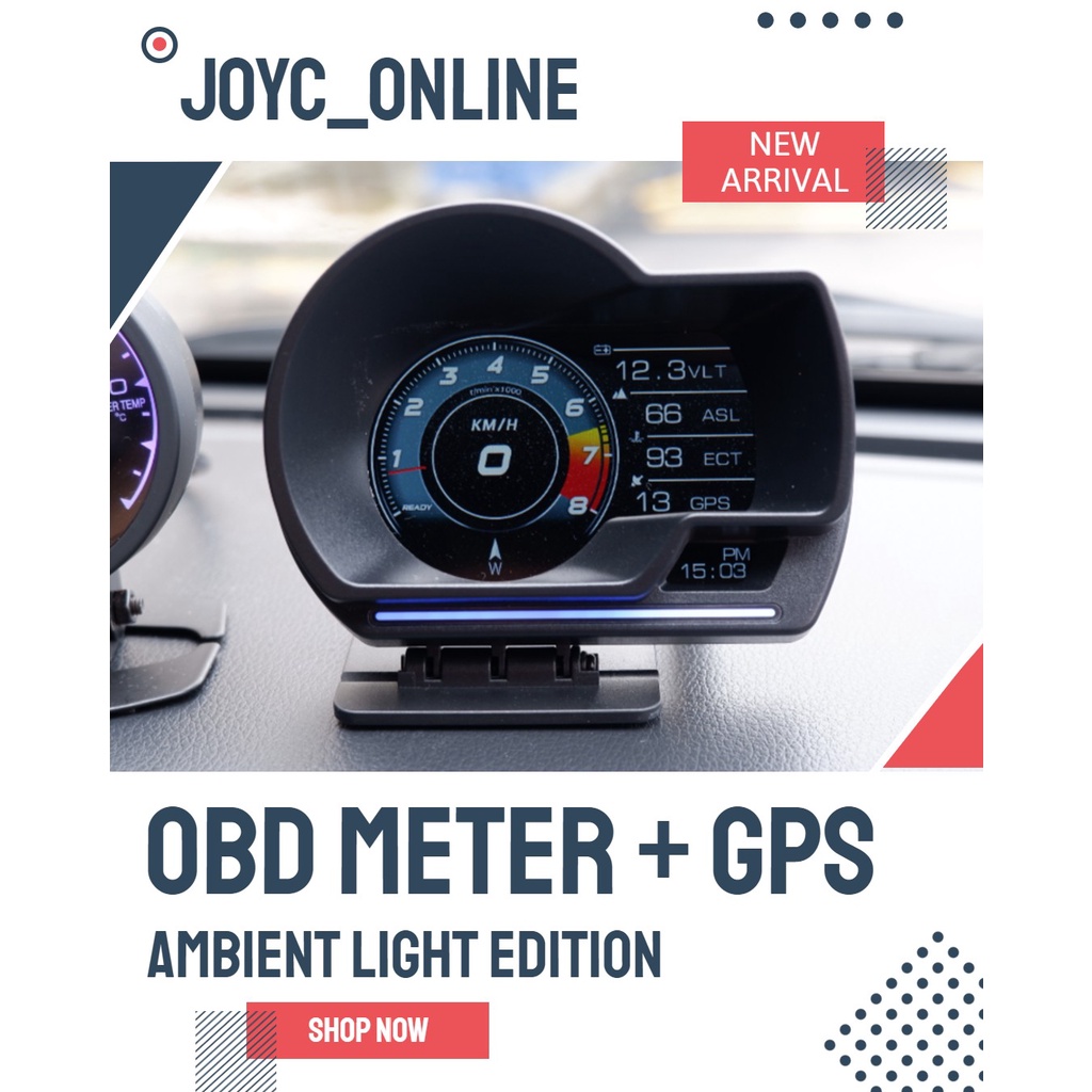 Latest Version P6 OBD+GPS OBD2 Meter Digital Alarm Speed Gauge display ...