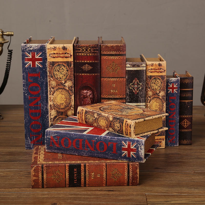[Warrior2] Retro Fake Book Simulation Prop Books Cafe Table Hotel Props ...