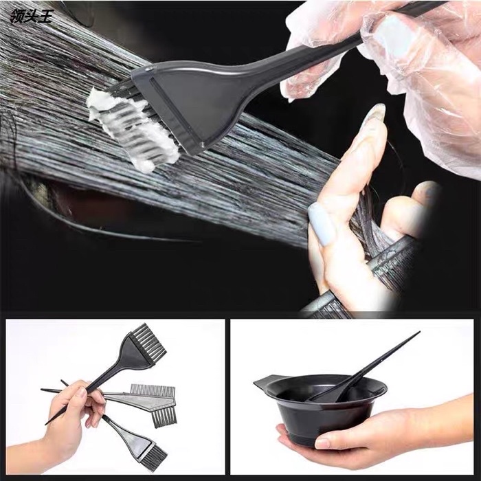 1Set DIY Hair Dye Comb Coloring Plastic Black Mixing Bowl Professional ...