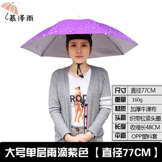 payung besar pasar malam Umbrella Hat Wear Fishing Head Sun Outdoor Tea  Picking Screen Sunscreen