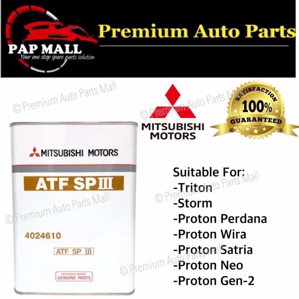 (100% Original) Mitsubishi ATF SP3 Auto Gear Oil / Transmission(4L ...
