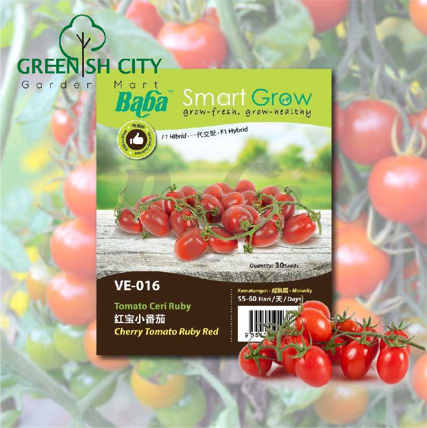 GNC - Baba Smart Grow Seeds VE-016 Hybrid Cherry Tomato Ruby Red ...