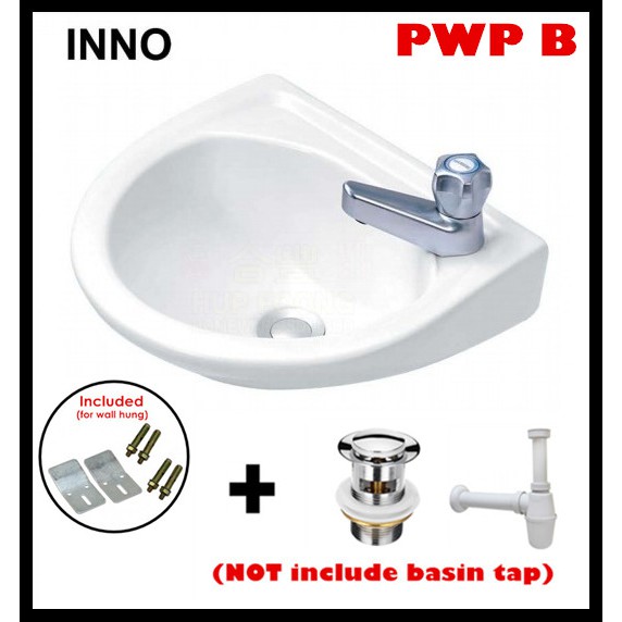 (READY STOCK) INNO WB 2002 Wall Hung Ceramic basin with bracket & wall ...