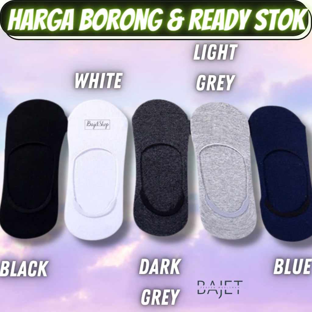 Sarung Kaki Lelaki Stokin Warna Kosong Stokin Boat Stokin Kerja Jogging ...
