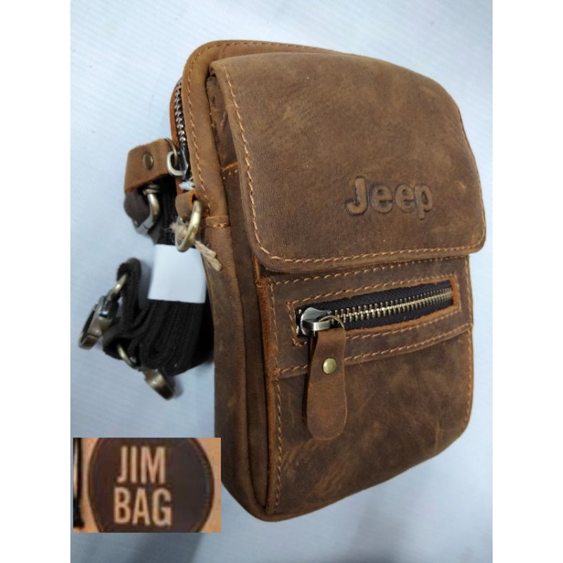 Ready Stock Jeep Leather Bag Genuine Leather Sling Bag Crossbody Bag Belt Bag High Quality Bag For Men And Woman Shopee Malaysia