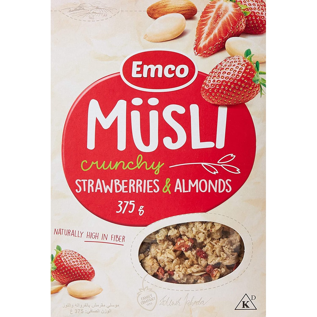 EMCO Crunchy Musli Cereal 375g [Strawberry Almond / Blueberries