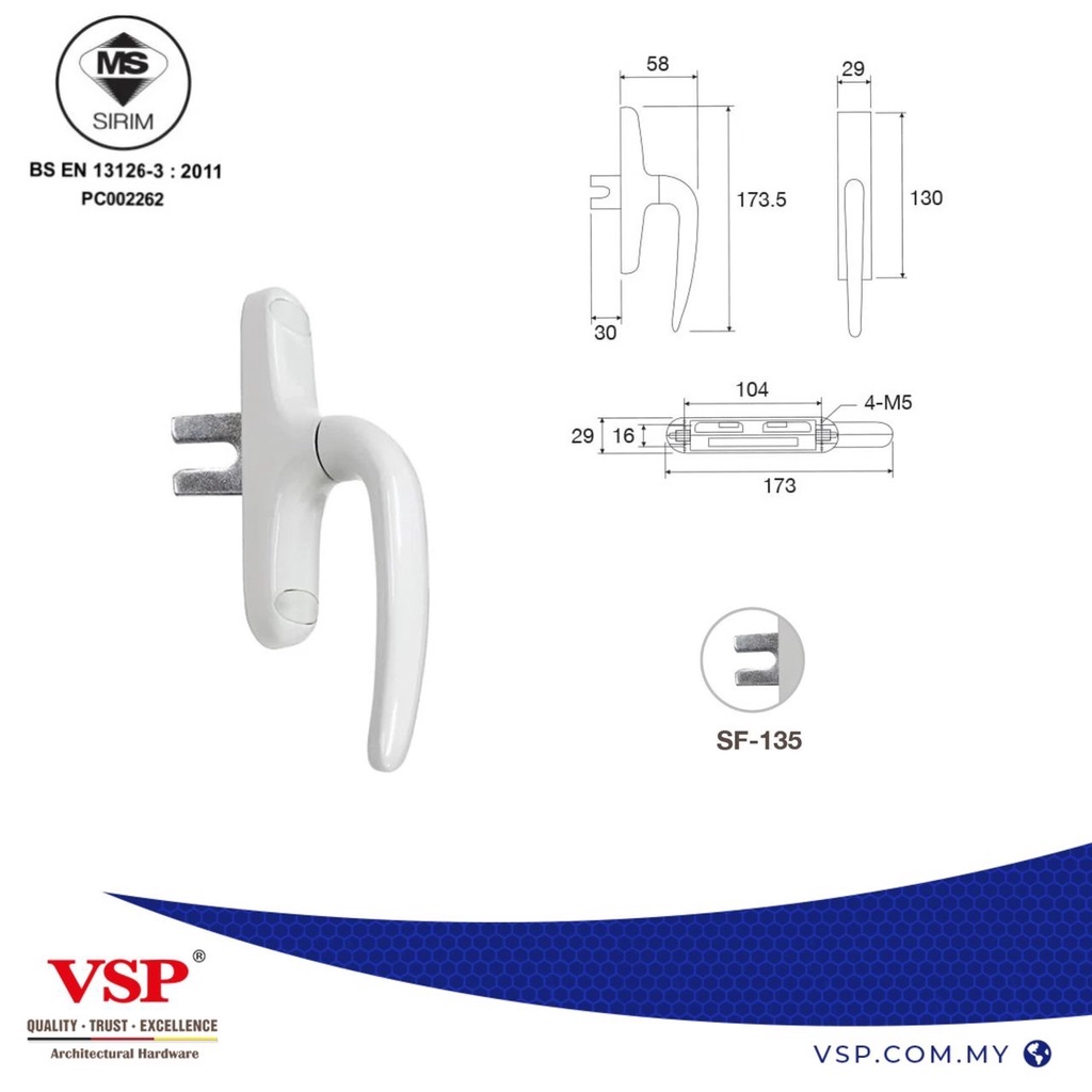 VSP-100VS-MH-001 Sentura Multipoint Handle with Single Accessories ...