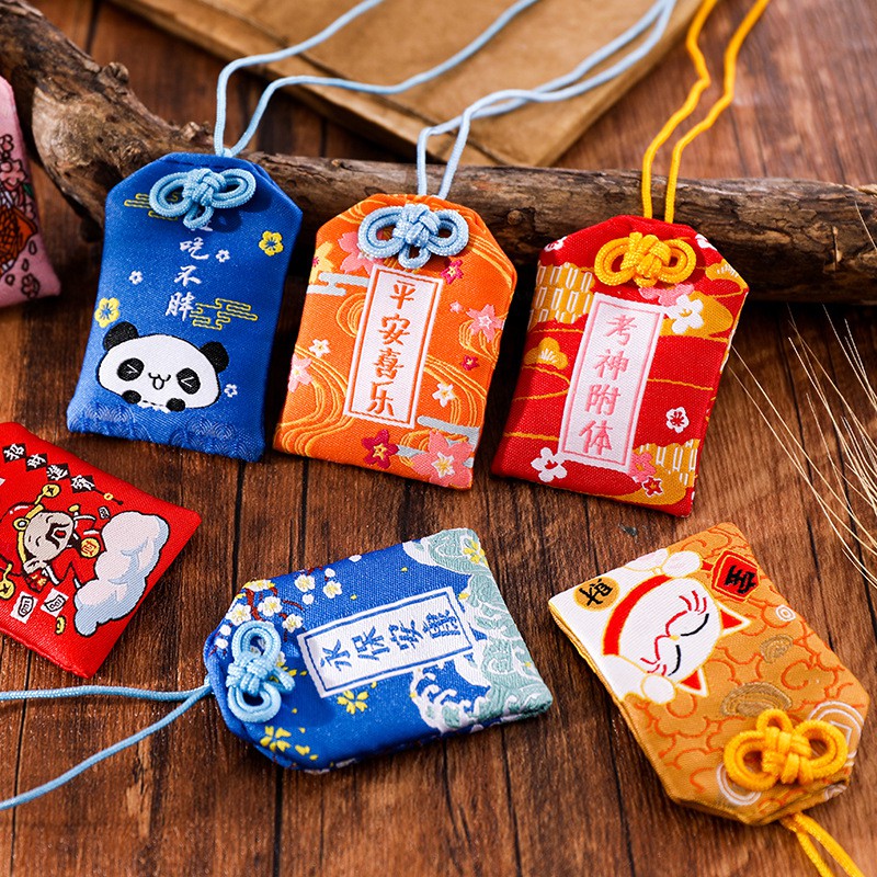 Embroidery Japanese Sensoji Temple Royal Guardian Charm Bag Pendant ...