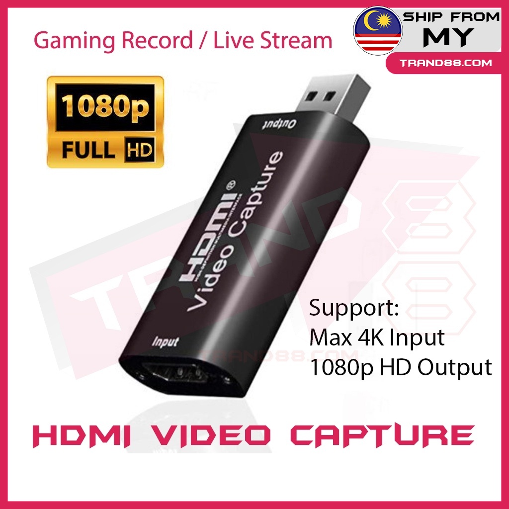 Trand88 HDMI Capture Card 4K Input 1080p Output USB Audio Video Record