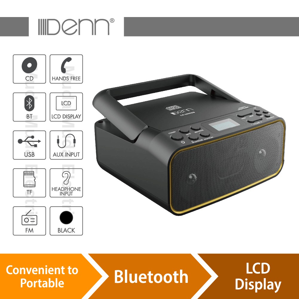 AC/ DC Portable Radio CD Boombox with Bluetooth Black | Shopee Malaysia