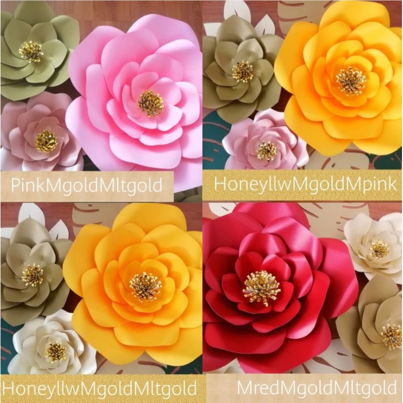 Giant Paper Flower Set/ Hari Raya Wall and Backdrop Decoration | Shopee ...