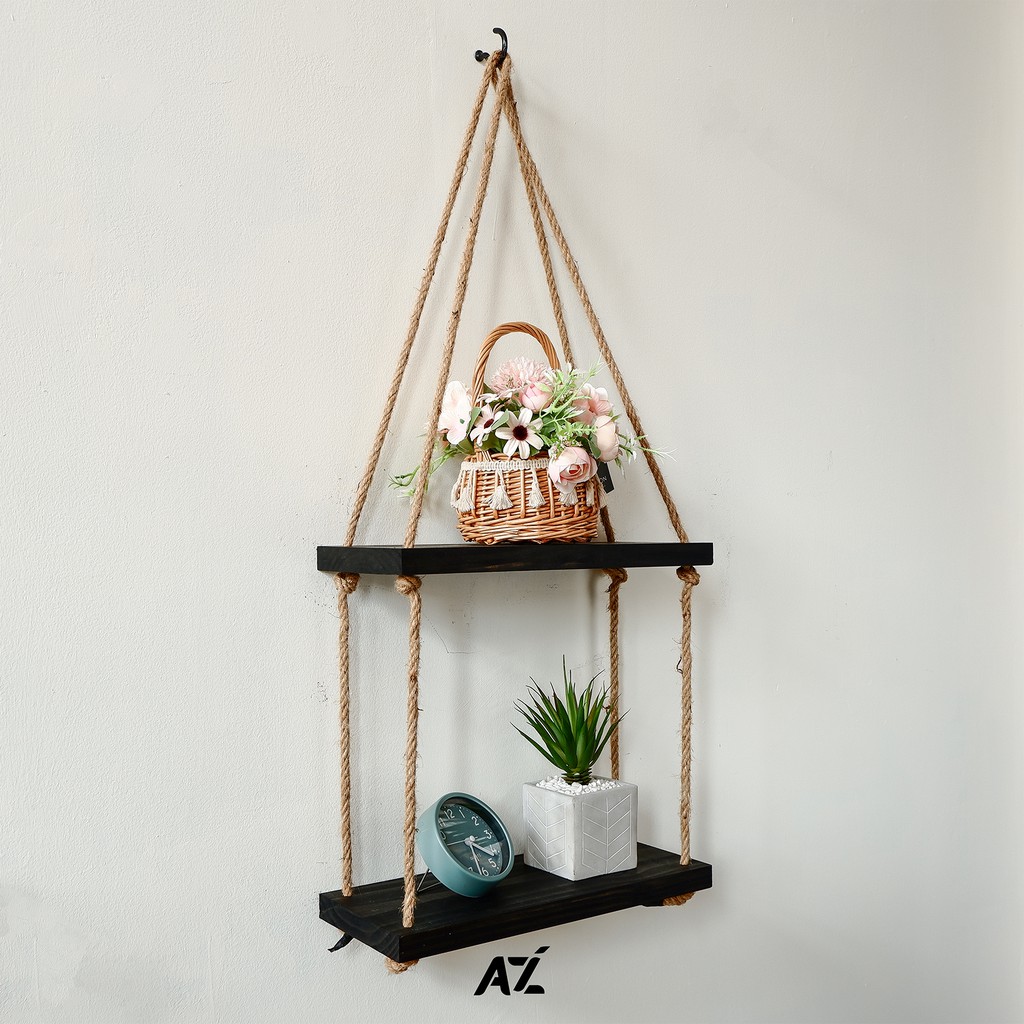 Wooden Wall Hanging shelf / Rak Kayu Gantung | Shopee Malaysia