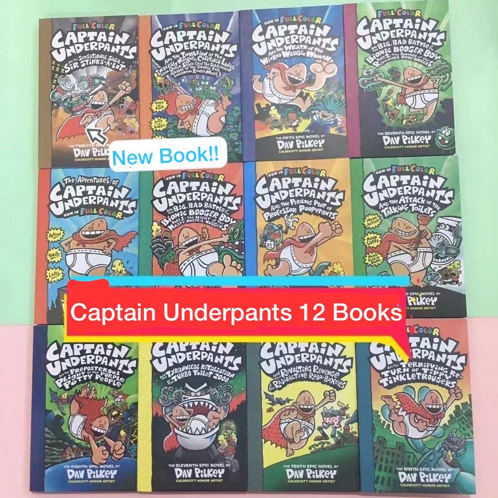 Captain Underpants FULL Color 12 books (Set/ Loose) KL READY STOCK