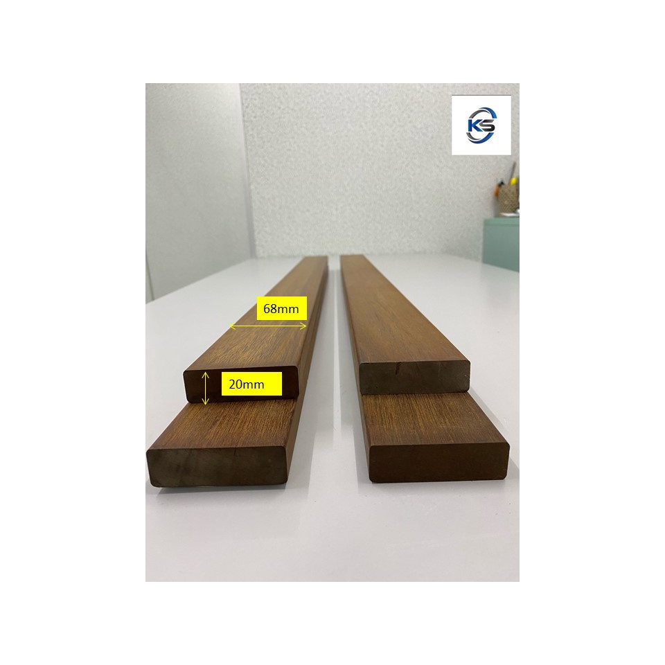 Belian Solid Kayu 1" X 3" X 3 FT (20mm X 68mm X 3 ft)(E4E Rounded