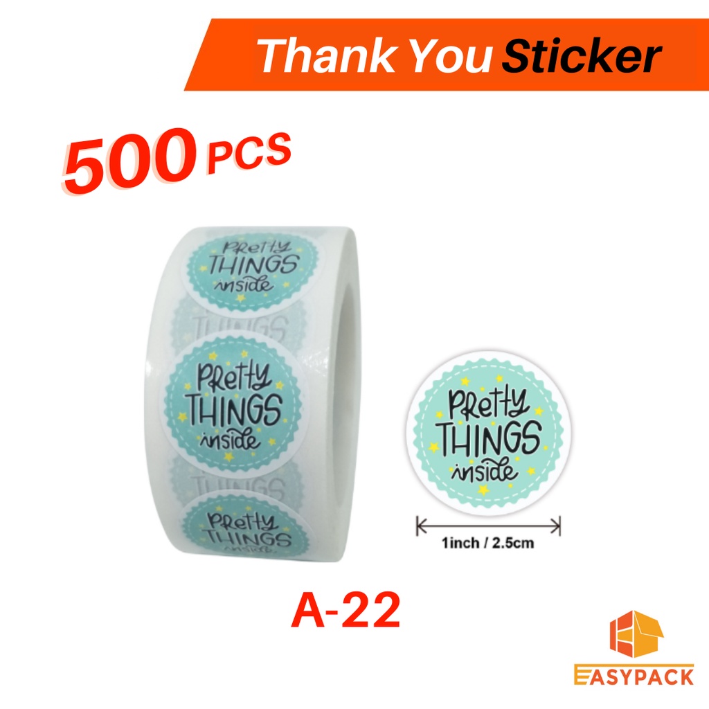 EASYPACK 500pcs Thank You Sticker Seal Label Sticker Terima Kasih ...