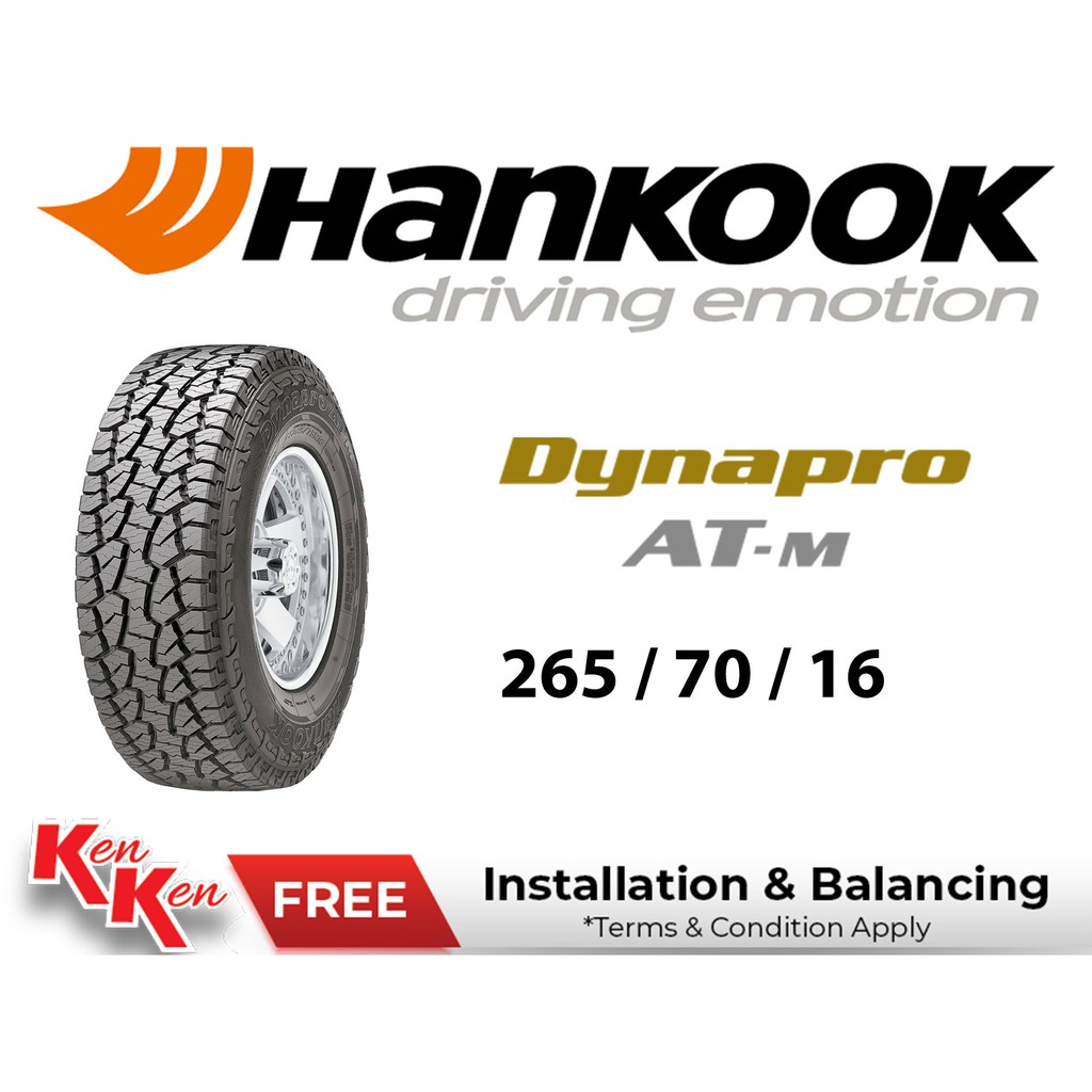 265/70/16 Hankook Dynapro AT RF10 (with Installation) | Shopee Malaysia