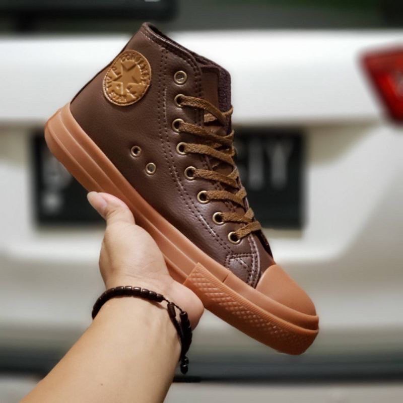 Converse leather clearance brown