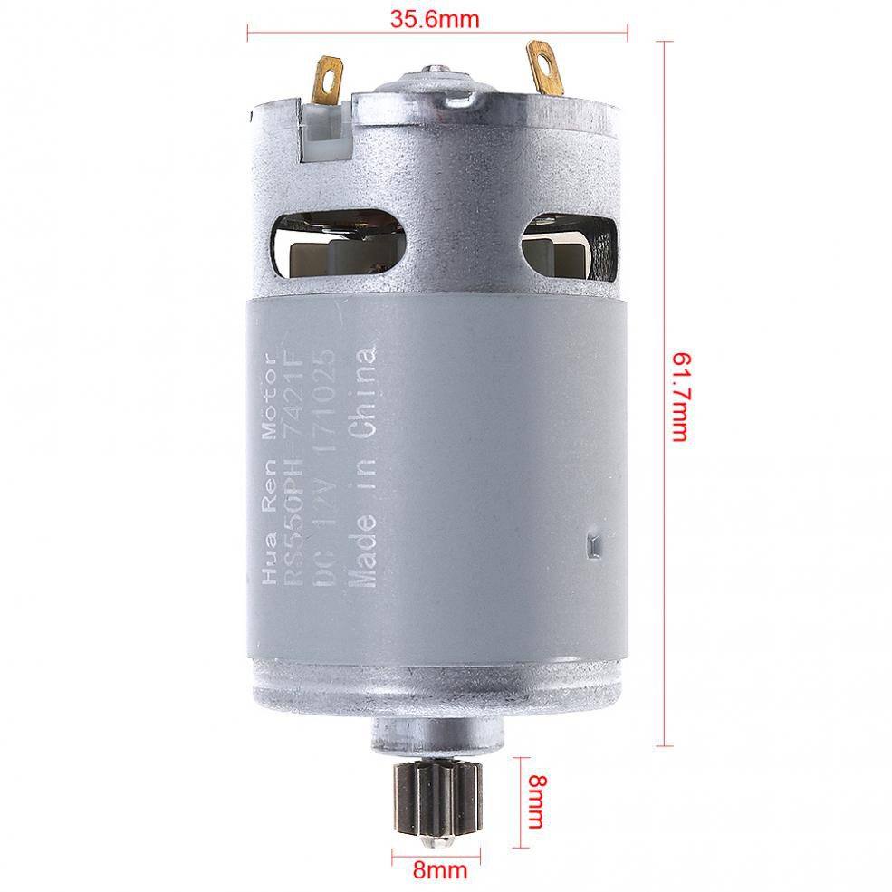 RS550 12V 19500 RPM DC Motor with Single Speed 9 Teeth and High Torque ...