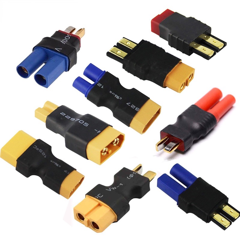 Lot De 4 Adaptateurs EC5 Mâle Vers EC3 / Deans T / XT60 / Traxxas Femelle – Sans Fil – Pour Batterie RC Lipo / NiMH – Chargeur / ESC