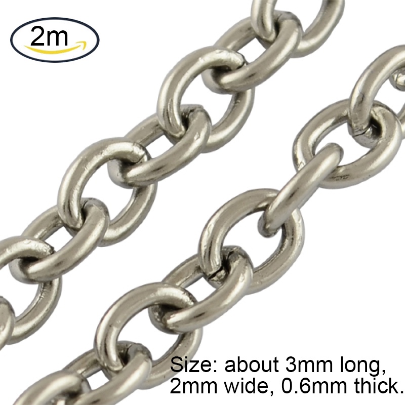 BeeBeecraft 1-2m Necklace Chains Cable Rolo Lumachina Chains 304 ...