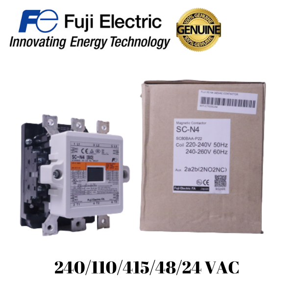 Fuji ( SC-N4 ) 135A 1a1b AC Magnetic Contactor 3Pole 240/110/415/48/24 ...