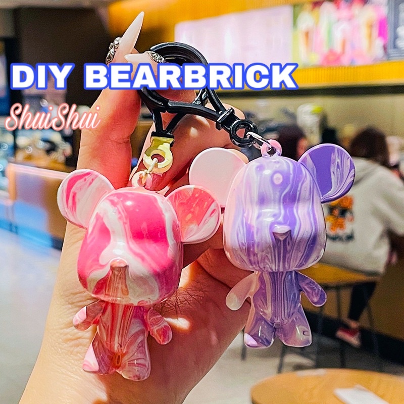 🇲🇾 𝐑𝐞𝐚𝐝𝐲 𝐒𝐭𝐨𝐜𝐤 DIY Bearbrick Colour Liquid Fluid Keychain Handmade Bear ...