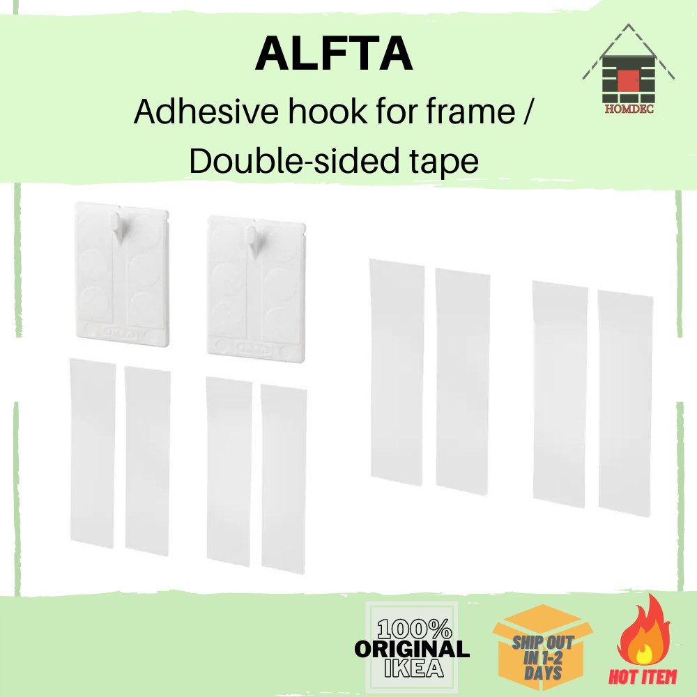 IKEA ALFTA Adhesive hook for frame/Double-sided tape, white