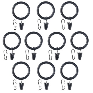 SYRLIG Curtain ring with clip and hook, black, 11/2 - IKEA